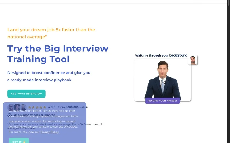 Screenshot of Big Interview