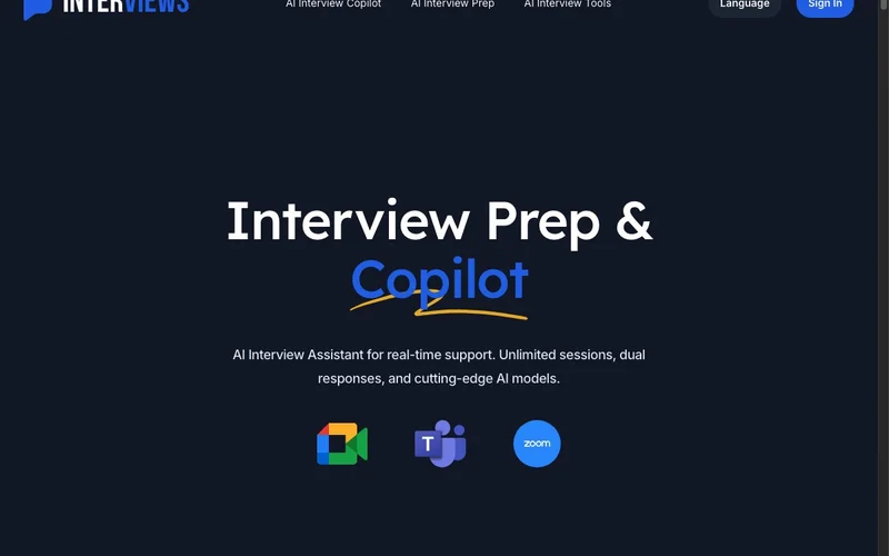 Screenshot of Interviews Chat AI