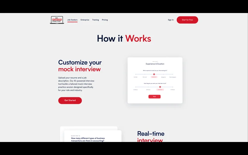 Screenshot of My Interview Practice