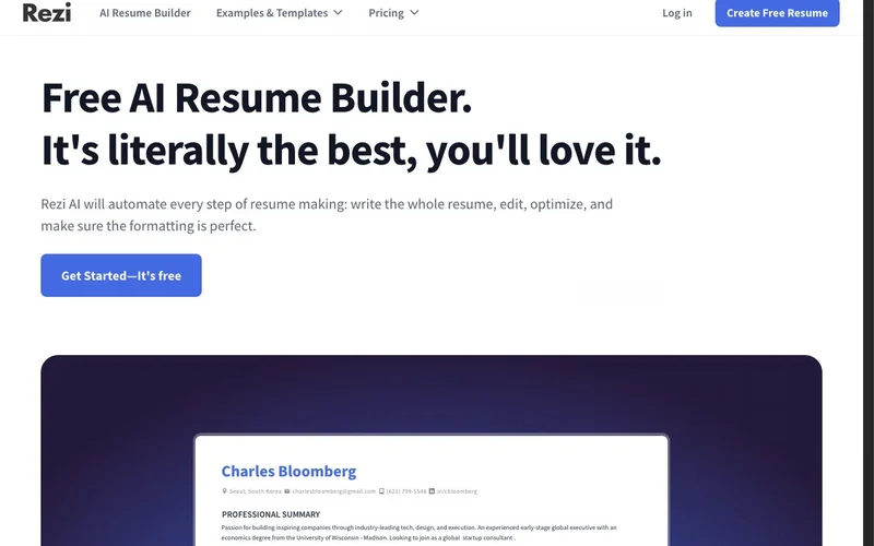 Screenshot of Rezi.ai