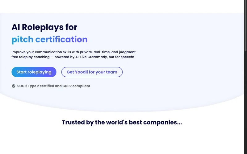 Screenshot of Yoodli